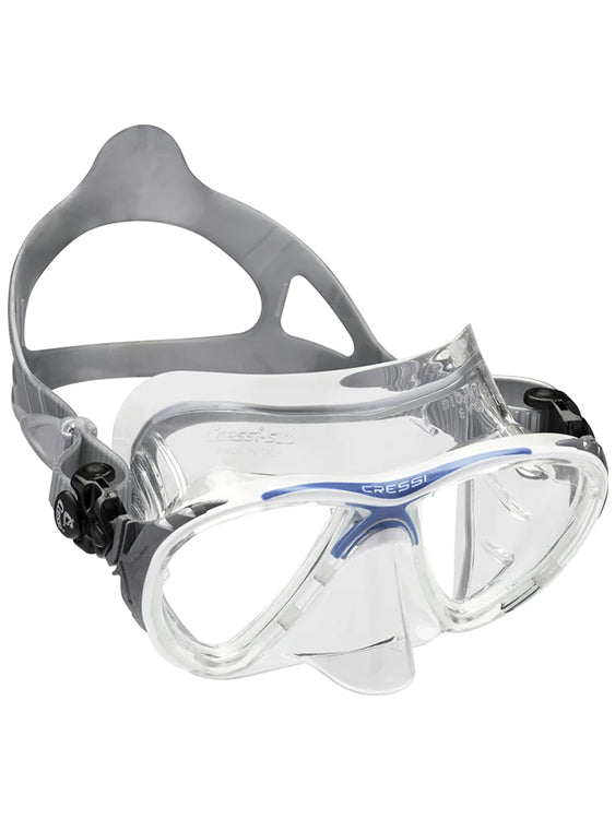 Cressi Big Eyes Evolution Crystal Prescription Dive Mask Clear Blue