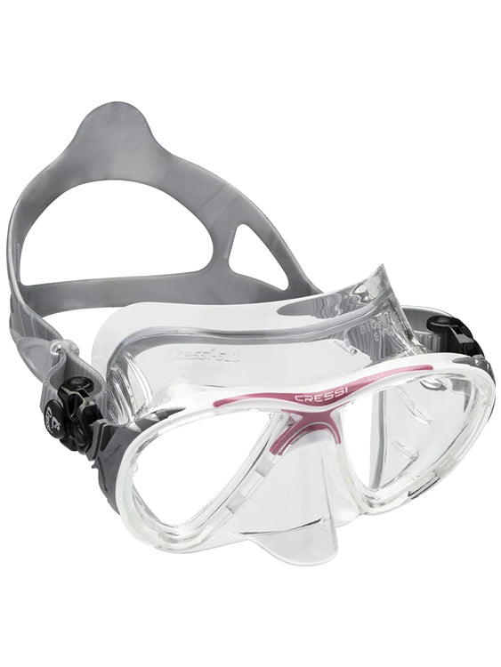 Cressi Big Eyes Evolution Crystal Prescription Dive Mask Clear Pink White