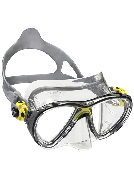 Cressi Big Eyes Evolution Crystal Prescription Dive Mask Clear Yellow Black