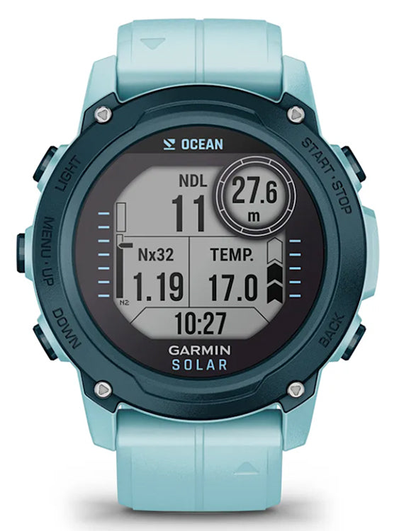 Garmin Descent G1 Solar Dive Computer Ocean Azure Dive Planner