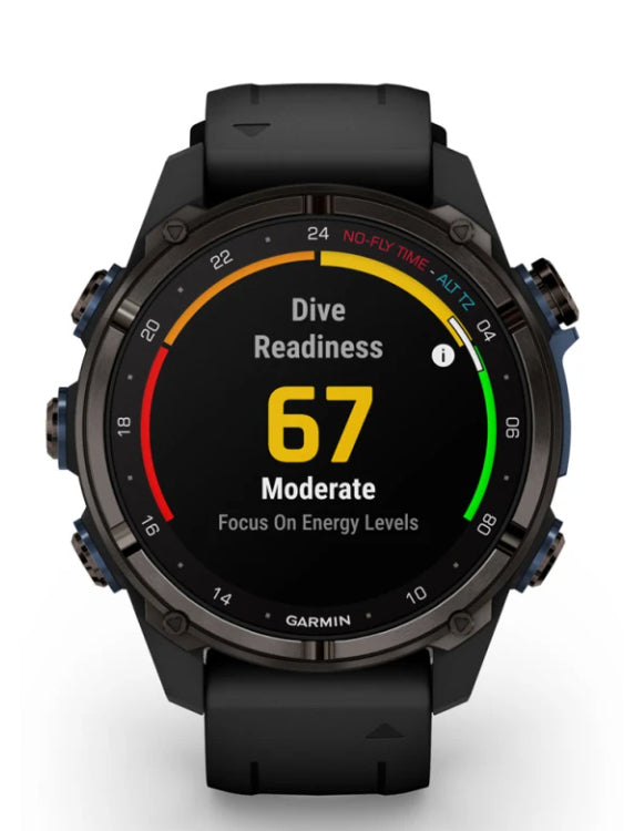 Garmin Descent Mk3i Carbon DLC Titanium Dive Computer Front Dive Readiness