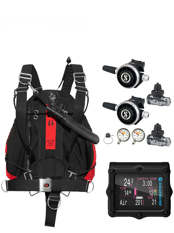 Hollis Katana 2, Scubapro Sidemount Regulator & Dive Computer (Sidemount Package)