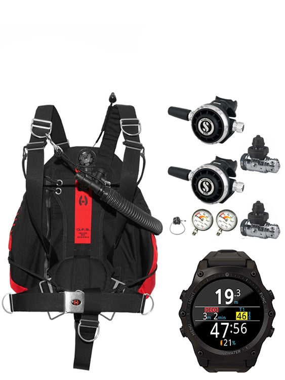 Hollis Katana 2, Scubapro Sidemount Regulator & Dive Computer (Sidemount Package)