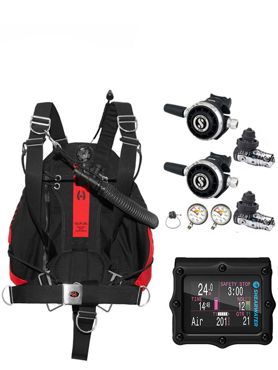 Hollis Katana 2, Scubapro Sidemount Regulator & Dive Computer (Sidemount Package)