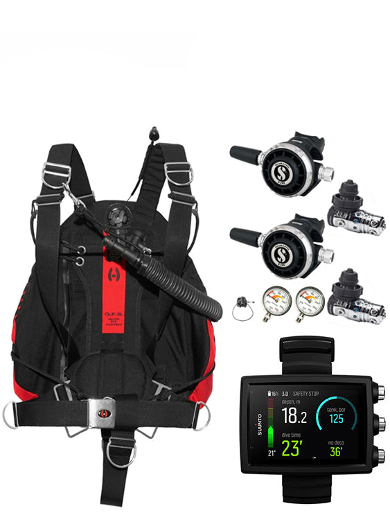 Hollis Katana 2, Scubapro Sidemount Regulator & Dive Computer (Sidemount Package)