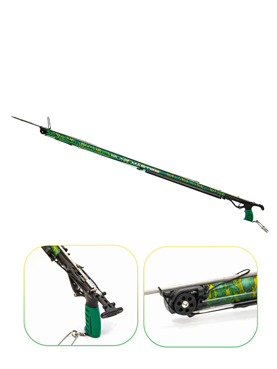 Huntmaster Wigun Aluminium Invert Roller Speargun Camo Series Green Camo Details