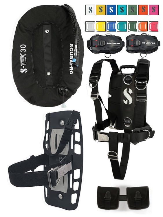 Scubapro S-Tek 30lb Pro Single System with Trim Pockets