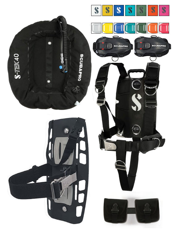 Scubapro S-Tek 40lb Pro Single System with Trim Pockets