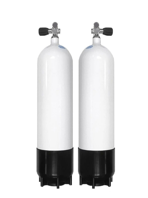 Faber 7L Steel HP (300 Bar) Sidemount Tanks with Opposite Valves